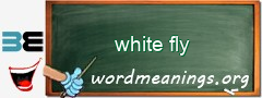 WordMeaning blackboard for white fly